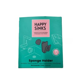 HAPPY SiNKS Magnetic Kitchen Sink Sponge Holder Charcoal