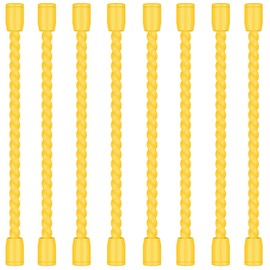 8PCS 4-Inch Silicone Cable Ties, Bendable Rubber Twist Ties, Reusable Twist Ties for Cords, gear ties for Organizing, Bundling (Yellow)