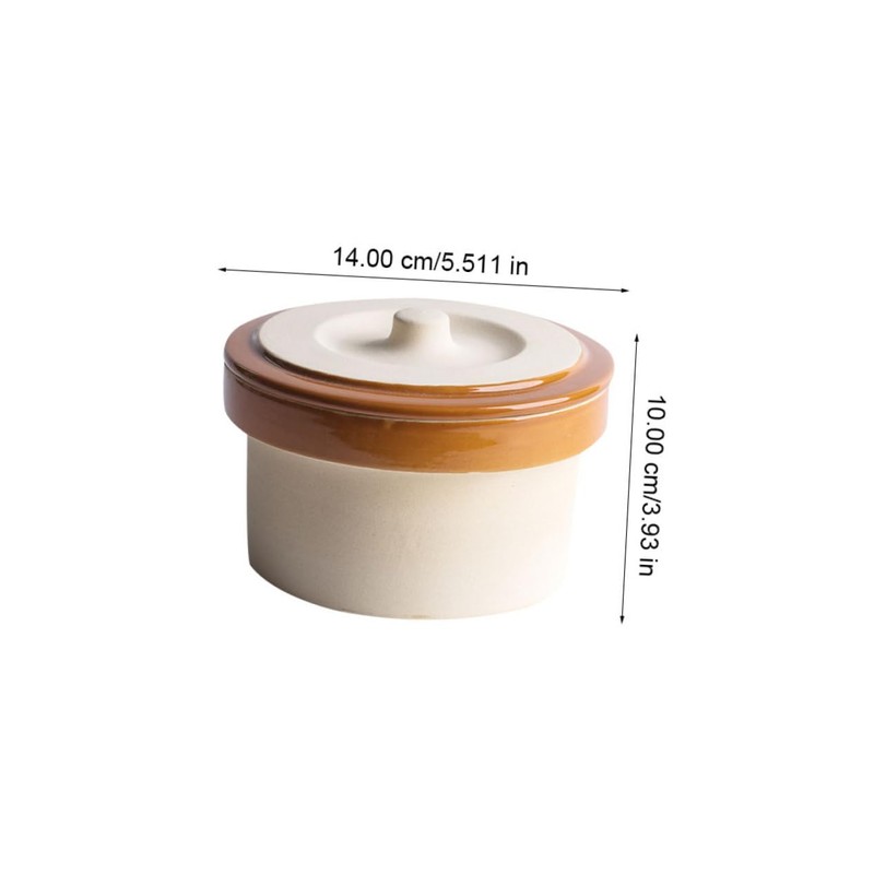 GRIRIW Egg Steamed Bowl Ceramic Stew Pot Lid Included for