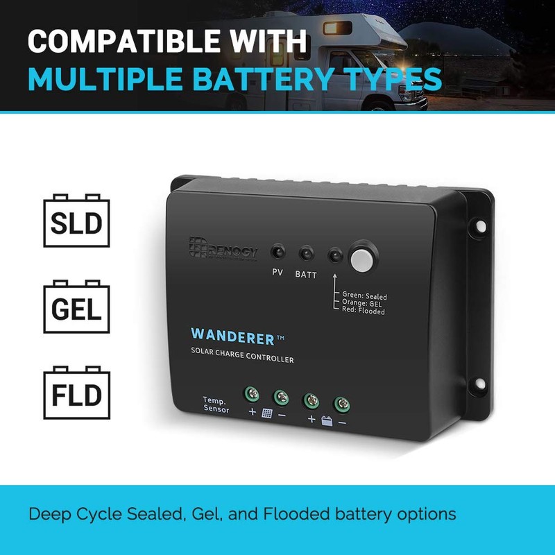 Renogy Wanderer 30 Amp 12V Advanced PWM Negative Ground Solar
