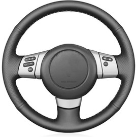 Loncky - Funda de volante de piel auténtica de fibra de carbono para Toyota FJ Cruiser 2007 2008 2009 2010 2011 2012 2013 2014 OEM piezas interiores accesorios