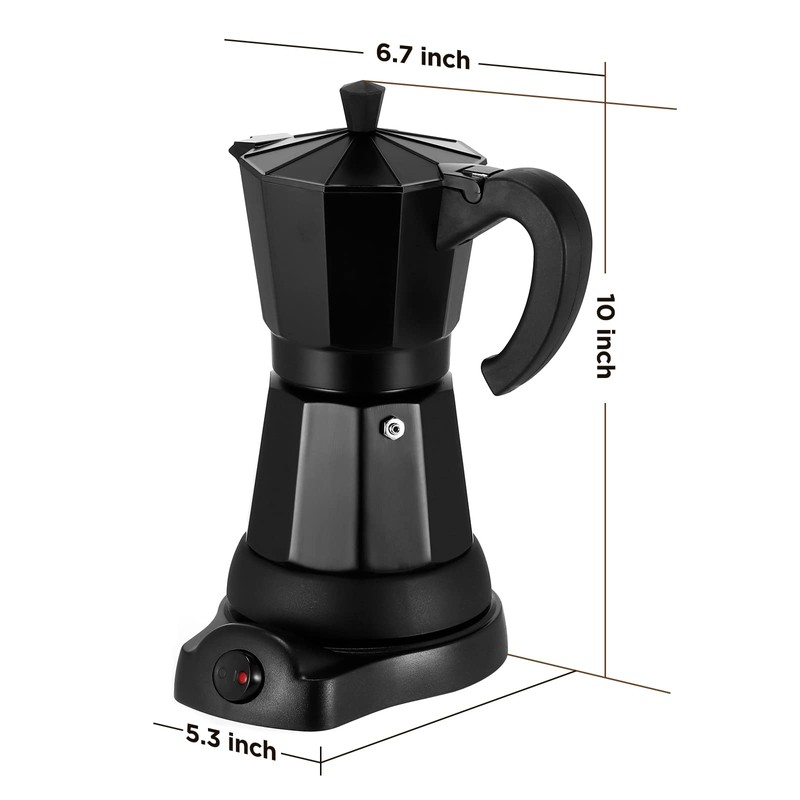 SHANGSKY Coffee Pot Electric Moka Pot 6 Cup, Espresso Coffee