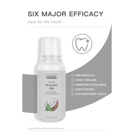 Coconut Mint Pulling Oil for Teeth 150 ml, Coconut Mint Mouthwash for Teeth and Gums