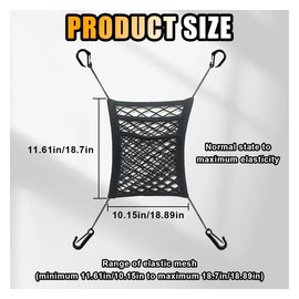 Universal Car 3-Layer Mesh Organizer Bag, Auto Seat Back Net Pocket Car Stretch Net Storage Pocket, Car Kids Pets Backseat Net Barrier, Tissue Purse Holder Netting for Car, SUV