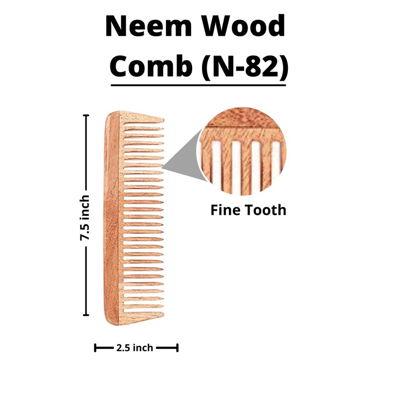 SVATV Handmade NEEM WOOD Detangling Comb for Thick, Curly and