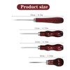 4 Pieces Wooden Handle Awl Tailors Awl Leather Sewing Tool