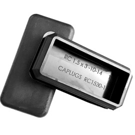 (4 Pack) CAPLUGS - 1 1/2" x 3" | 10-14 Ga Tube Insert | Snap in Rectangular Cap Plugs | Fence Post Steel Pipe Tube Inserts - Fitness Equipment End Caps