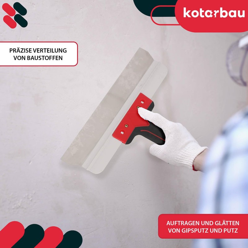 KOTARBAU® Stainless Steel Surface Spatula for Applying Putty Plaster 350