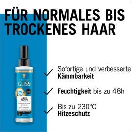 Gliss Express-Repair-Spülung Aqua Revive (200 ml), Haarspülung bietet eine Extraportion Feuchtigkeit & gesunden Glanz, für normales bis trockenes Haar