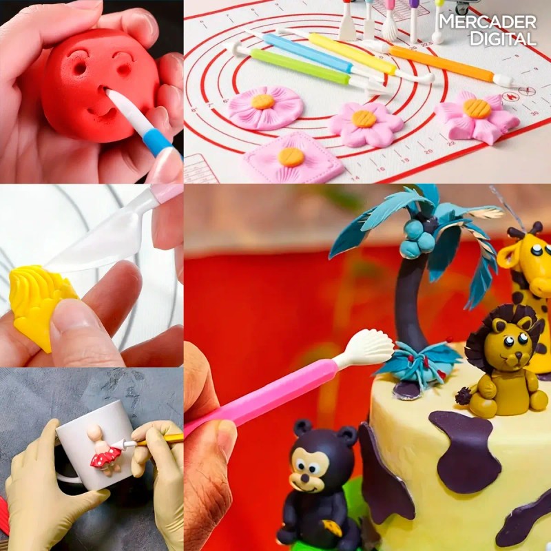 Set 8 Estecas Herramientas Modelado Fondant Arcilla Pasta