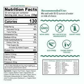 Organic Plant Based Protein for Women Complete Vegan Protein Powder with BCAAs & MCTs Plant-Based 21g, Dairy-Free, Gluten-Free, No Added Sugar, Supports Muscle Recovery (Vanilla Flavored, 30 Servings)