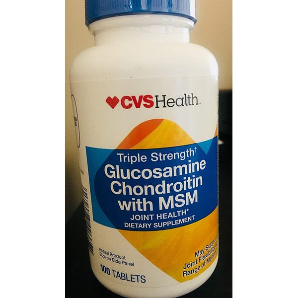 CVS Glucosamine Chondroitin with MSM Triple Strength 100 Tablets