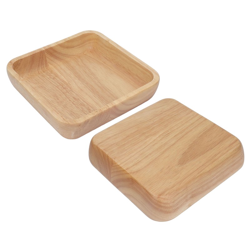 Wood Salad Bowl Square Thicked Simple Food Rice Salad Bowl