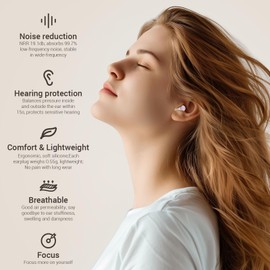 High Fidelity Concert Ear Plugs for Noise Reduction, Silicone Reusable Protection Earplugs, Earplugs for Motorbike Ride, Musician, Work, Festivals, DJ, Sleep, Easy to Focus and Concentrate - Purple