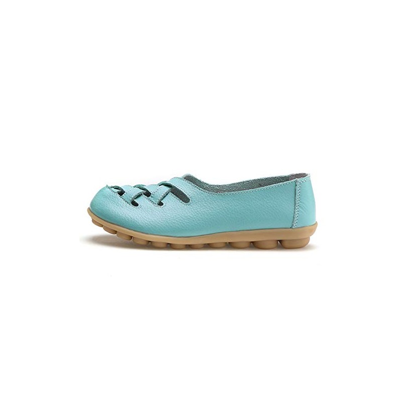 VenusCelia Mocasines planos informales cómodos para mujer, Aqua, 10