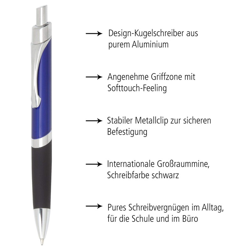 Online ballpoint pen Sporty, noble biro, replaceable refill, black writing