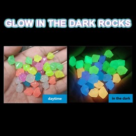 chic style 200PCS Glow Stones Pebbles, Gardening Luminous Glow Stones Rocks Outdoor Decor Glowing Water Fish Tank Gravel