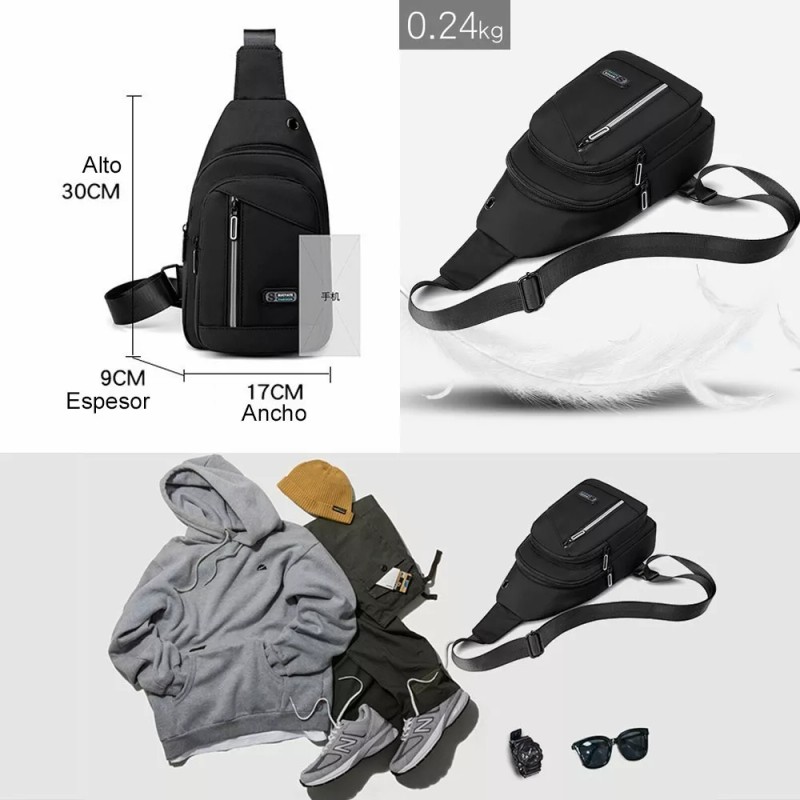 Deykay Pechera Mochila Impermeable Multifunción Cruzada Hombro