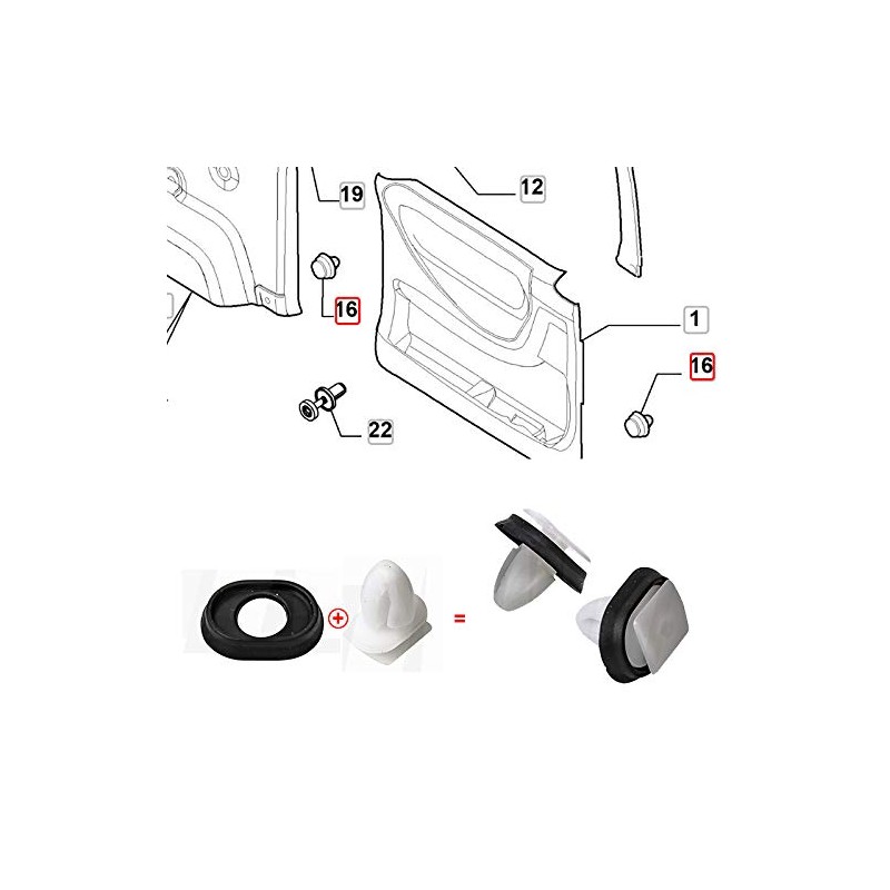 Pack of 50 856543 71728806 Car Door Trim Mounting Clips,