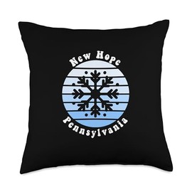 New Hope Pennsylvania PA Winter Snowflake Christmas Throw Pillow