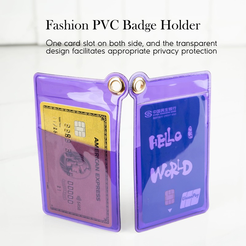SENLLY Badge Holder with Lanyard, Minimalist Soft Transparent ID Card