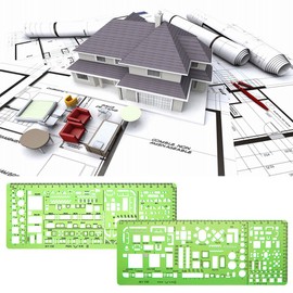Vidillo Messschablone Schablone 6 Stück Zeichenschablone Technisches Zeichnen Geometrische Schablone Kreiszeichnungen Vorlagen Kunststoff Bauschalung Schablonen Geometrische Zeichnung Lineale