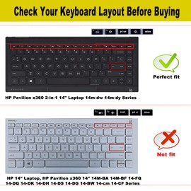 Keyboard Cover for HP Laptop 14 & HP Pavilion x360 14m-dw 14m-dy 14-dv, HP 14m-dw1010wm dw1023dx dw1033dx 14m-dy0033dx 14m-dy0023dx 14m-dy0013dx 14m-dw1013dx dw0023dx dw0033dx-Colorful