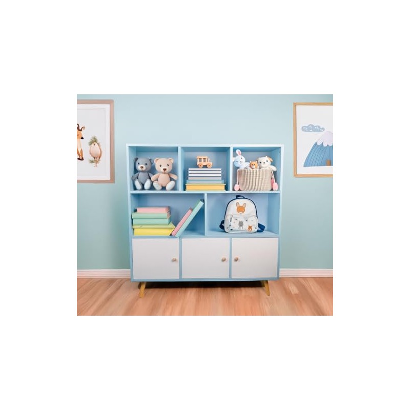 Bossa Librero Infantil Estantería Organizador para Juguetes con Puertas PIO
