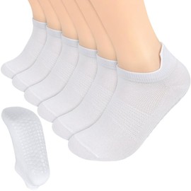 KOOOGEAR 3 Pairs Non Slip Yoga Pilates Socks for Women Men Anti-slip Pilates Fall Prevention Socks for Ballet,Pilates,Hospital,Barre (UK, Numeric, 8, 11, Regular, Regular, 3 Pairs White)