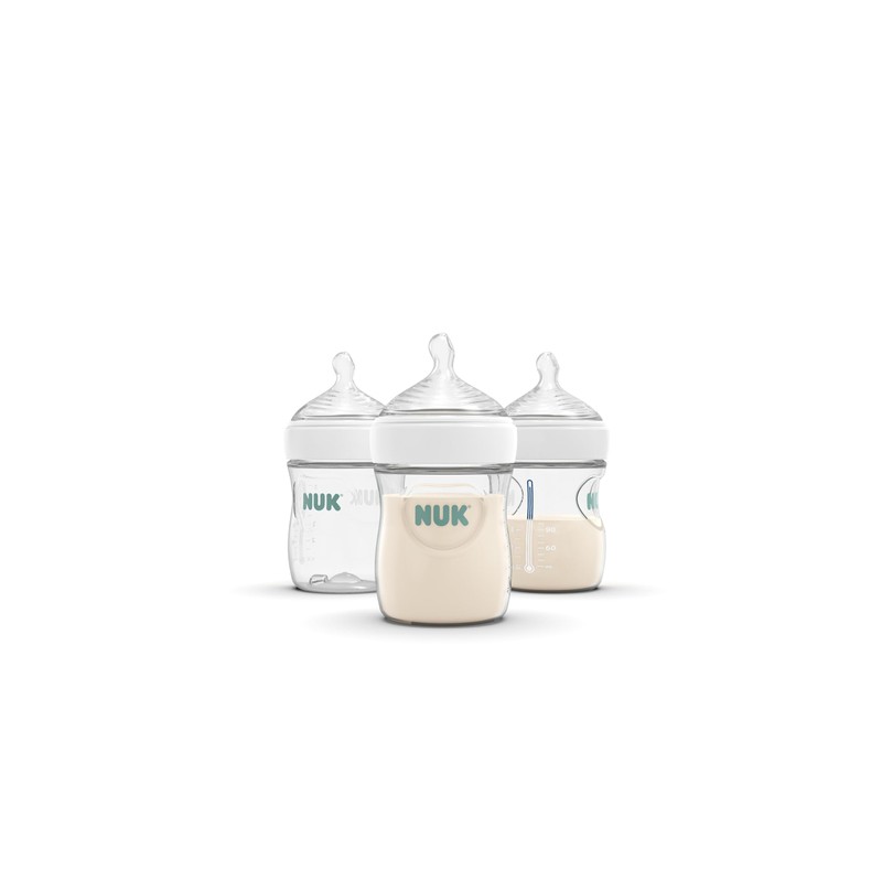 NUK Simply Natural Baby Bottle Nipples - Fast Flow, Silicone,
