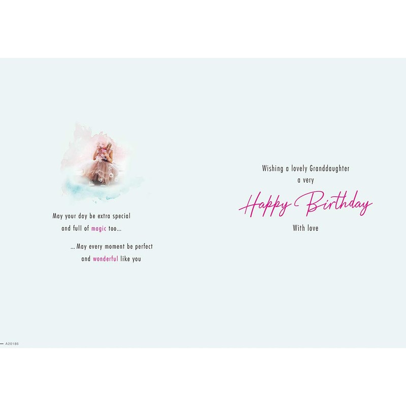Piccadilly Greetings Traditional Birthday Card Granddaughter,white,- 9 x 6 inches