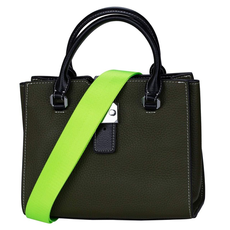 Allzedream Shoulder Bag Replacement Strap Wide Adjustable Strap, Fluorescent Green/Silver
