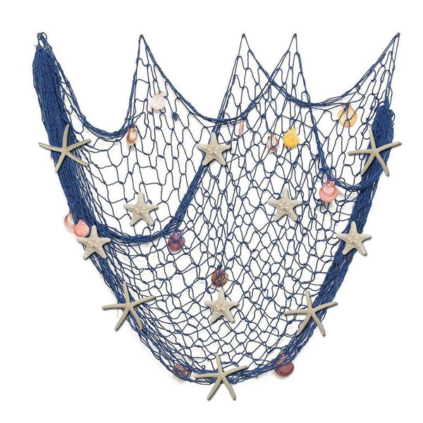 Nature Fish Net Wall Decoration with Shells and 10 Pieces