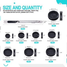 Cimeton 100Pcs 8 Sizes Rubber Grommet Assortment Kit Double Sided Round Rubber Hole Plug for Automotive Plumbing Drill Hole 5/8" 13/16" 7/8" 1" 1-1/16"1-3/16" 1-3/8"1-1/2"