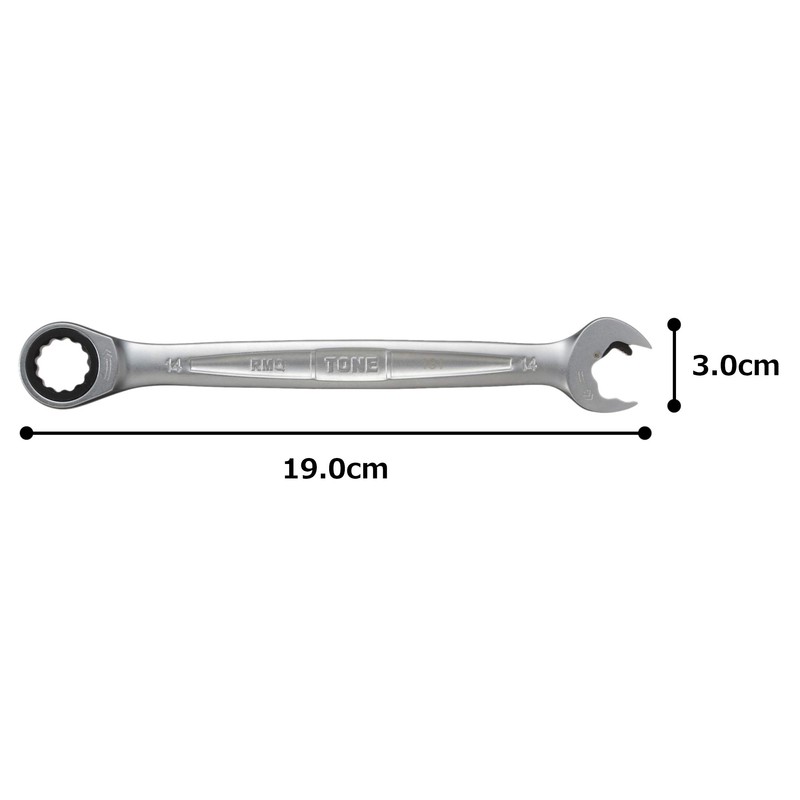 TONE Quick Ratchet Glasses Wrench RMQ-14 Double Side Width 0.6