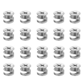 20Pcs Silver Cam Locks for Furniture, 15 x 13 mm Furniture Cam Lock Fasteners Compitable with IKEA Hardware Parts, Eccentric Wheels Repair Spare Parts Nut & Bolt Assortment Sets (15x13MM)，Fasteners