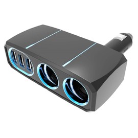 Kashimura NKX-211 Dual Direct Socket, 3 Reversible USB Auto Determination, 7.2 A, Power Socket, Splitter, 2 DC, 3 USB Ports,