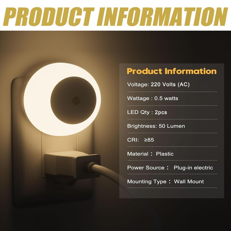 Night Light Plug in with Dusk to Dawn Smart Sensor