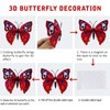 12PCS Butterfly Wall Decals Removable 3D Red Butterflies Sticker with