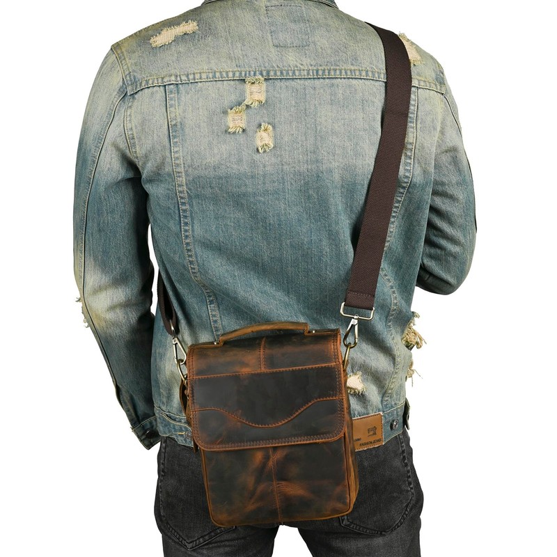 Handadsume Canvas + Genuine Leather Travel A4 Tote Satchel Messenger