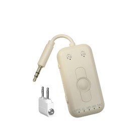 Skywave Bluetooth Transmitter & Receiver, Airplane Bluetooth 5.3 Adapter, Car, TV, Gym, Switch. Supports 2 AirPods or Headphones with aptX Low Latency, Receiver for Car/Home Stereo, Color: Sandstone