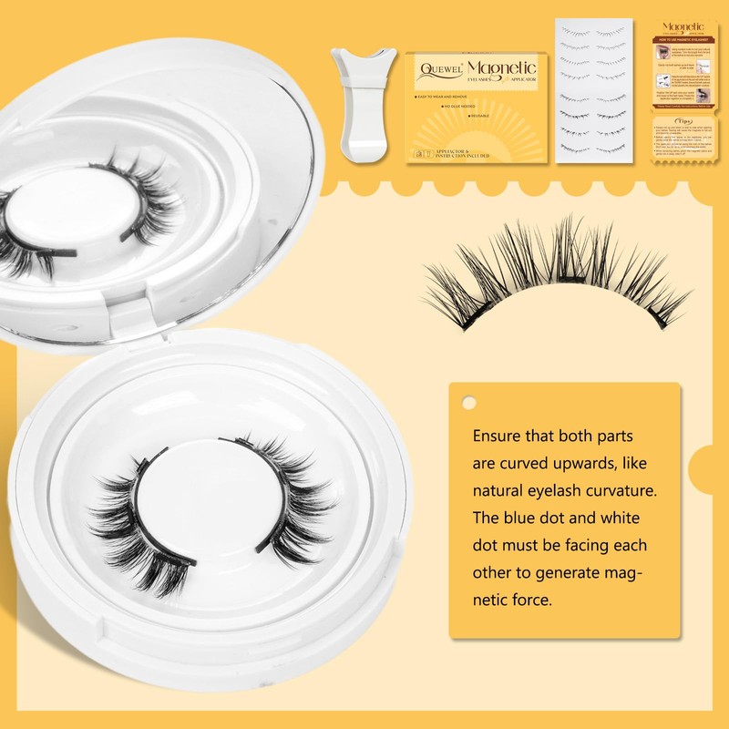 Reusable Magnetic Eyelashes with Applicator, Natural Look, Magnetic Eyelash Set,