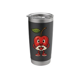 Cherry with Heart | Sweet cherry motif with heart symbol Stainless Steel Insulated Tumbler