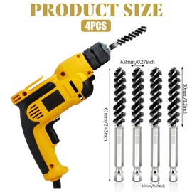 SynHHergyx 4 Pcs Golf Club Head Hosel Brushes, Golf Shaft Ferrules Brush Stainless Steel Bore Brush Electric Wire Brushes Cleaning Tool for Wood and Iron