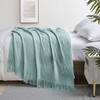 KASYLAN 100% Acrylic Knitted Throw Blanket Textured Solid Soft Decorative