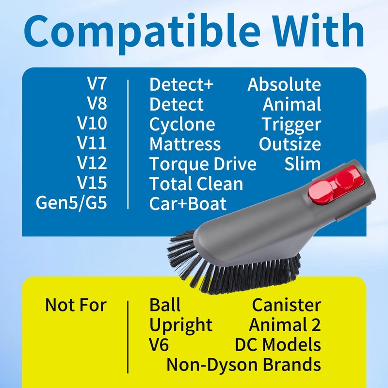 Soft Dusting Brush for Dyson Vacuum Attachments, Replacement for Dyson