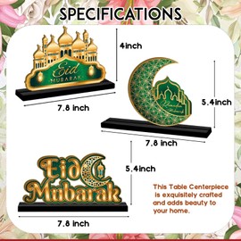 Ramadan Mubarak Tabletop Centerpiece Signs Eid Mubarak Wooden Table Sign Ramadan Kareem Wooden Sign Table Decor Ramadan Decorations for Home Party