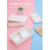 Bento Lunch Box, Reusable Container (White, Double Compartment)
