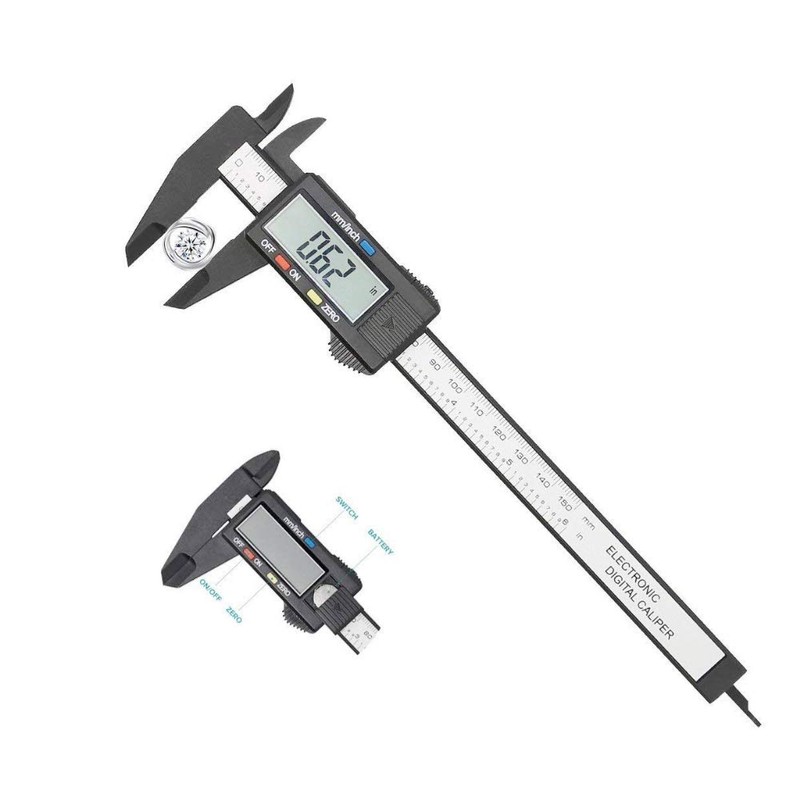 JZK 150mm 15cm 6inch Caliper + 30cm 12inch Ruler, Metric