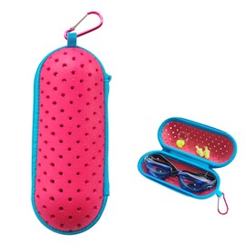 KUUBEELAA goggle case swimming,EVA swim goggle case with drain holes,swimming goggle storage box, Diving Glasses Bag with Hook,Breathable, quick drying and lightweight,Multiple colors